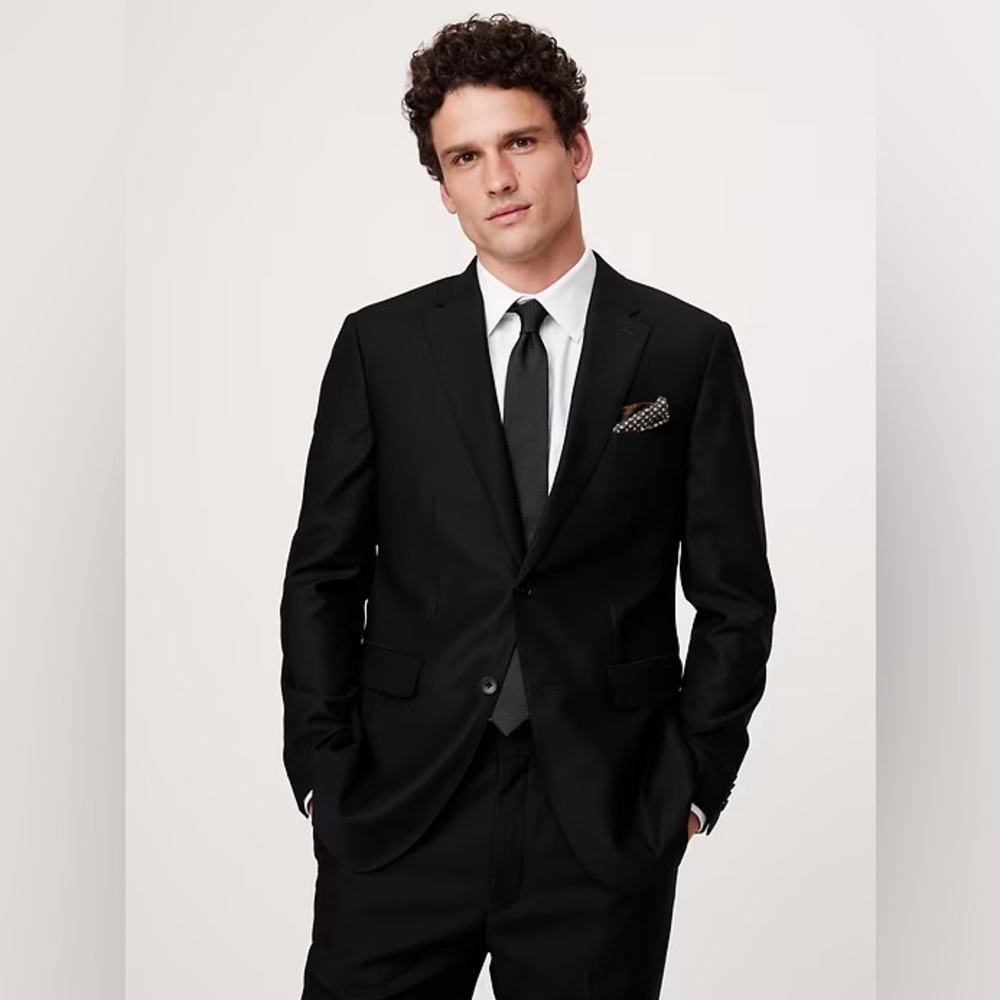 NEW! Banana Republic Black Signature Italian Hopsack Suit Jacket - Size 40R🎸
